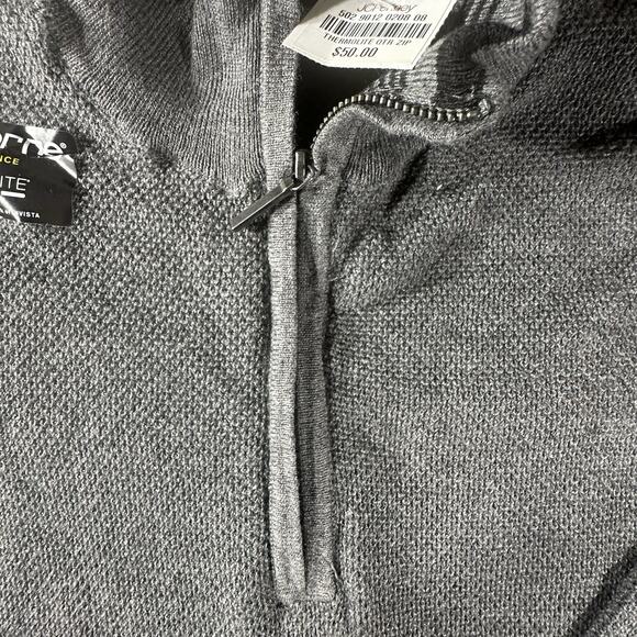NWT Claiborne Performance Thermolite Men’s Sweater Size Large 1/4 Zip Gray - Picture 4 of 10